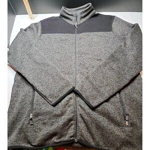 Mens Foundry Zipper Jacket, 2XLT, Black And Gray